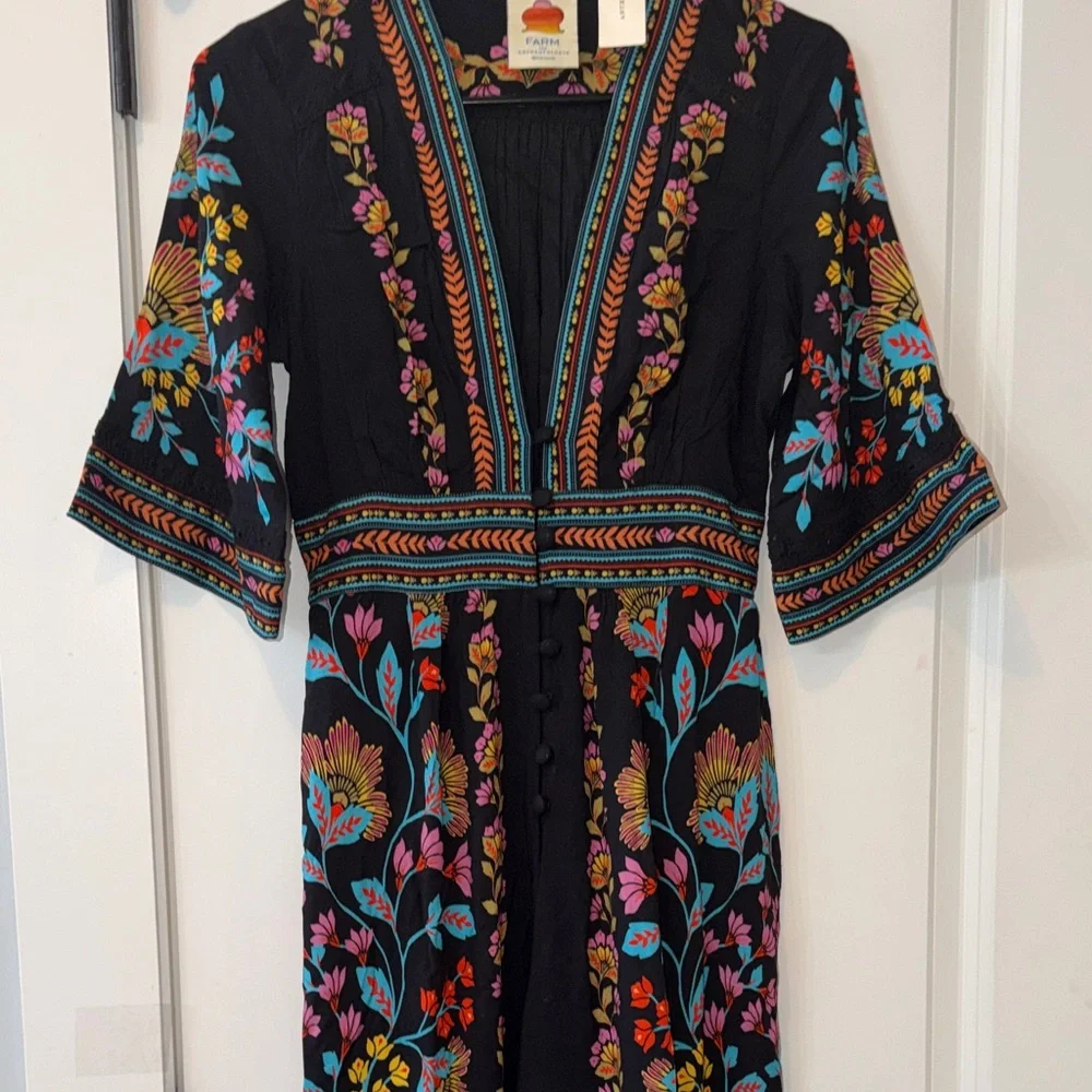 FARM Rio Printed V Neck Jumpsuit in Bloom Sz XS NWT - Picture 5 of 13